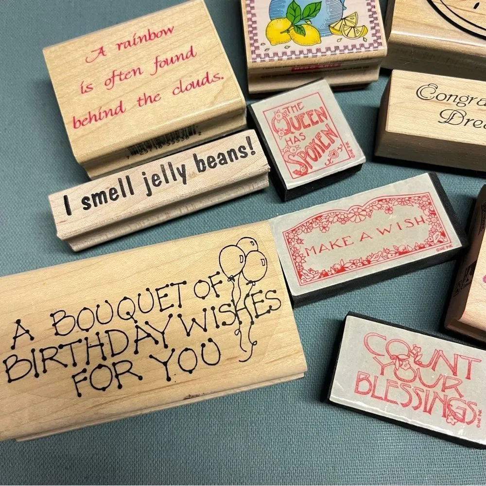 Lot of Rubber Stamps Holidays Sayings Quotes
